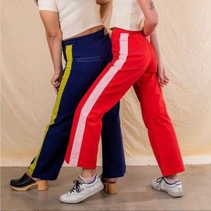 Big Bud Press Western Cavalry Pants In Mustang Red/Baby Pink